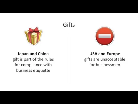 Gifts Japan and China gift is part of the rules