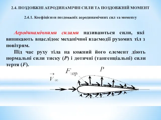 2.4. ПОЗДОВЖНІ АЕРОДИНАМІЧНІ СИЛИ ТА ПОЗДОВЖНІЙ МОМЕНТ 2.4.1. Коефіцієнти поздовжніх