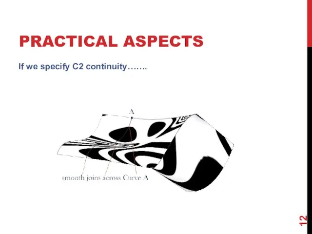 PRACTICAL ASPECTS If we specify C2 continuity…….