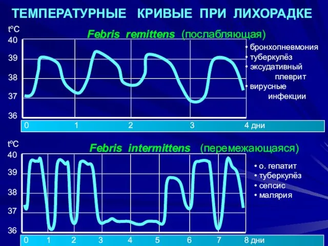 ТЕМПЕРАТУРНЫЕ КРИВЫЕ ПРИ ЛИХОРАДКЕ