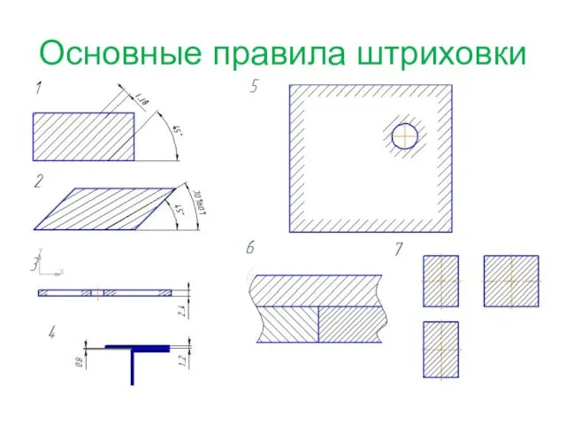 Основные правила штриховки