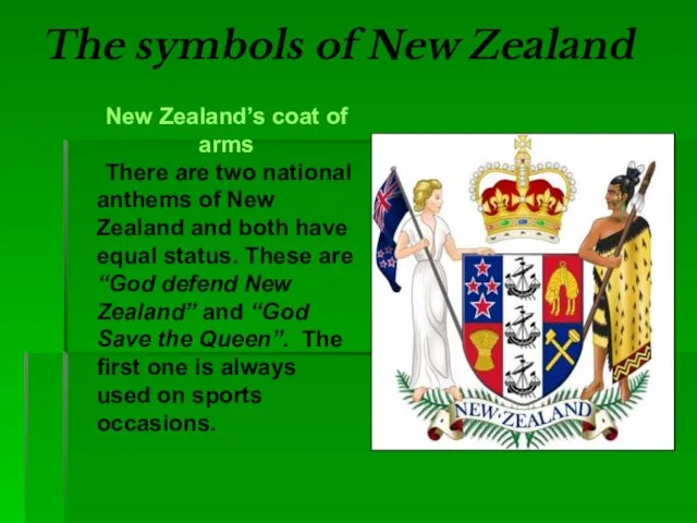 The symbols of New Zealand New Zealand’s coat of arms