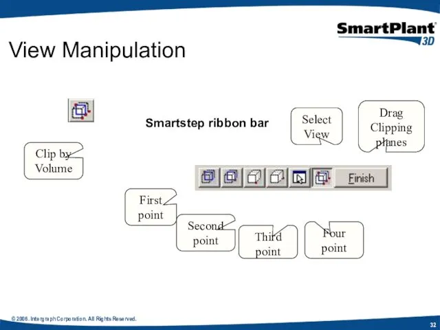 © 2006. Intergraph Corporation. All Rights Reserved. View Manipulation Smartstep ribbon bar Clip