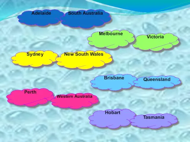 Hobart Perth Adelaide Victoria Melbourne Sydney New South Wales South Australia Brisbane Tasmania Western Australia Queensland