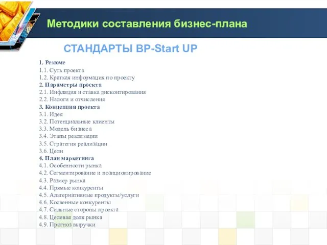 1. Резюме 1.1. Суть проекта 1.2. Краткая информация по проекту