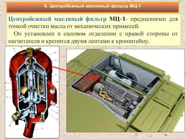 Центробежный масляный фильтр МЦ-1- предназначен для тонкой очистки масла от