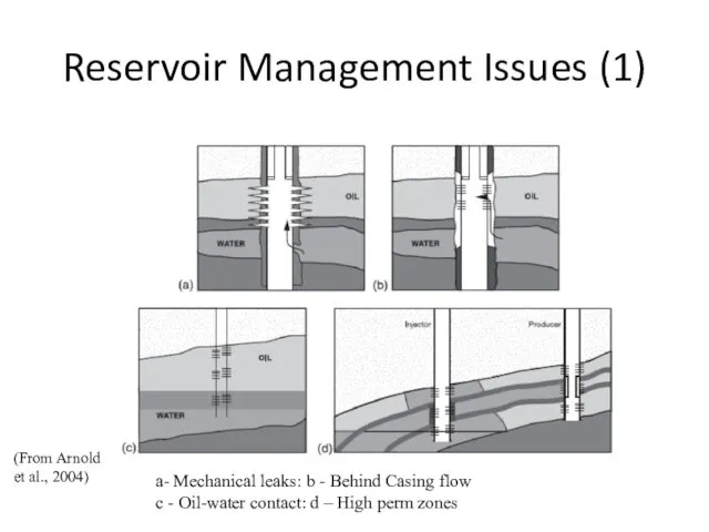 Reservoir Management Issues (1) a- Mechanical leaks: b - Behind
