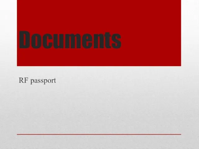 Documents RF passport