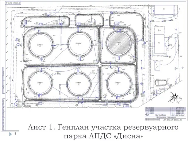 Лист 1. Генплан участка резервуарного парка ЛПДС «Дисна»