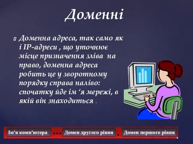 Доменні Доменна адреса, так само як і IP-адреси , що