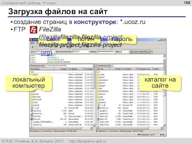 Загрузка файлов на сайт создание страниц в конструкторе: *.ucoz.ru FTP
