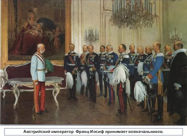 Австрийский император Франц-Иосиф принимает военачальников.