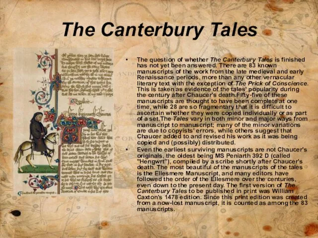 The Canterbury Tales The question of whether The Canterbury Tales