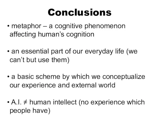 metaphor – a cognitive phenomenon affecting human’s cognition an essential