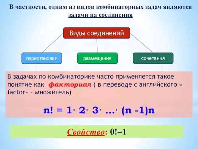 В частности, одним из видов комбинаторных задач являются задачи на