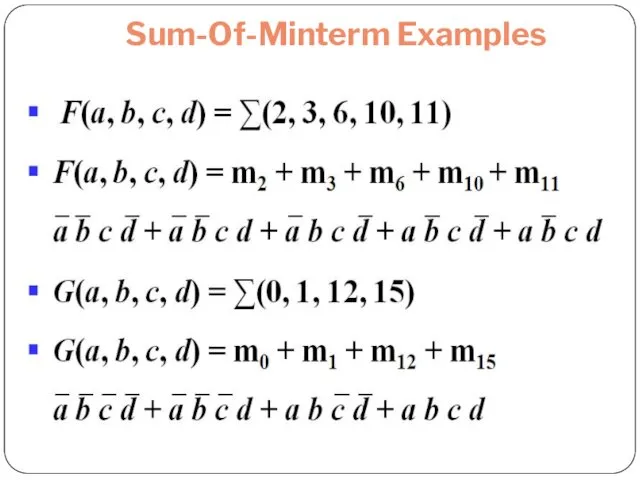 Sum-Of-Minterm Examples