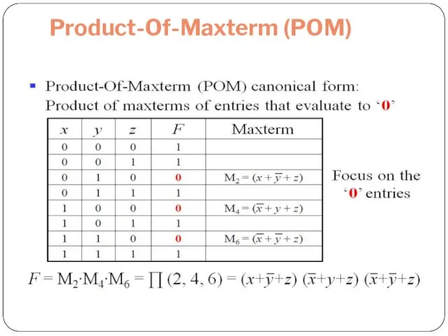 Product-Of-Maxterm (POM)