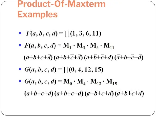 Product-Of-Maxterm Examples