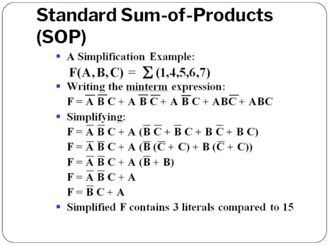 Standard Sum-of-Products (SOP)