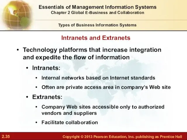 Intranets and Extranets Technology platforms that increase integration and expedite