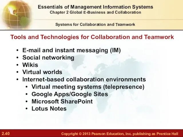 Tools and Technologies for Collaboration and Teamwork Systems for Collaboration