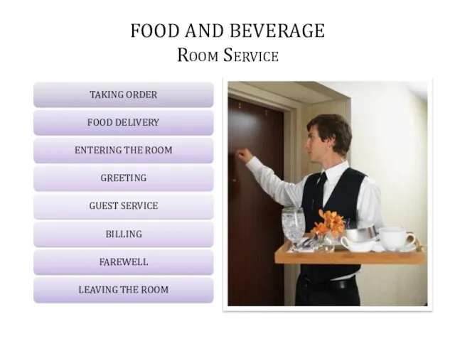 FOOD AND BEVERAGE Room Service