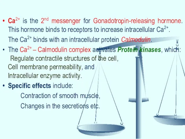 Ca2+ is the 2nd messenger for Gonadotropin-releasing hormone. This hormone binds to receptors