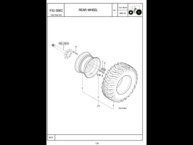 P1 FIG 306C 110 REAR WHEEL