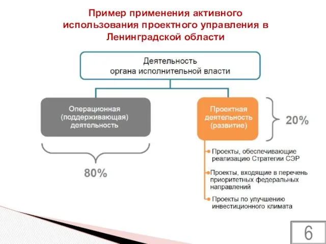Пример применения активного использования проектного управления в Ленинградской области 6