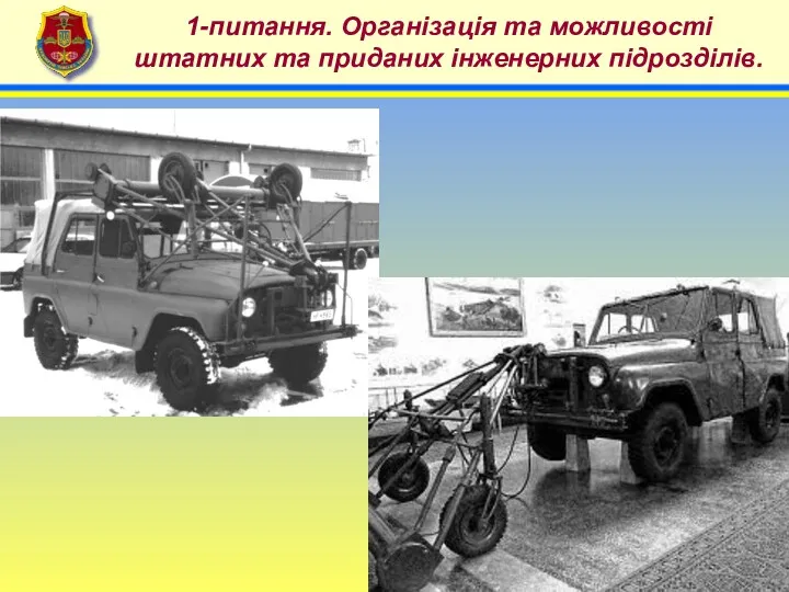 4 1-питання. Організація та можливості штатних та приданих інженерних підрозділів.