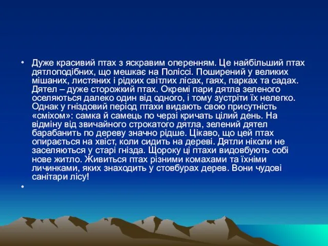 Дуже красивий птах з яскравим оперенням. Це найбільший птах дятлоподібних,