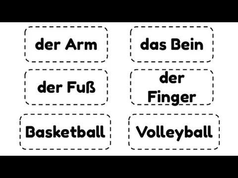 der Arm der Fuß das Bein der Finger Basketball Volleyball