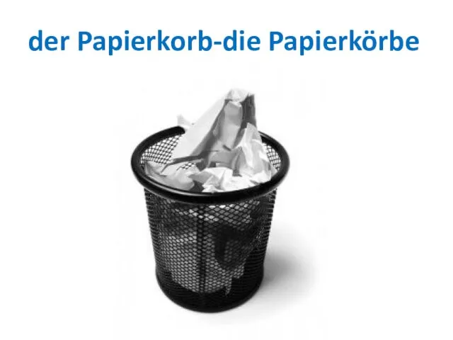 der Papierkorb-die Papierkörbe