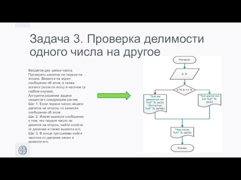 Задача 3. Проверка делимости одного числа на другое Вводятся два