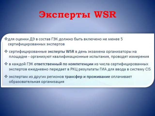 Эксперты WSR