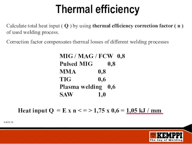Thermal efficiency Calculate total heat input ( Q ) by using thermal efficiency