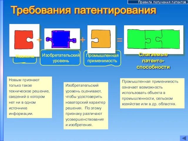 Промышленная применимость означает возможность использовать объекта в промышленности, сельском хозяйстве