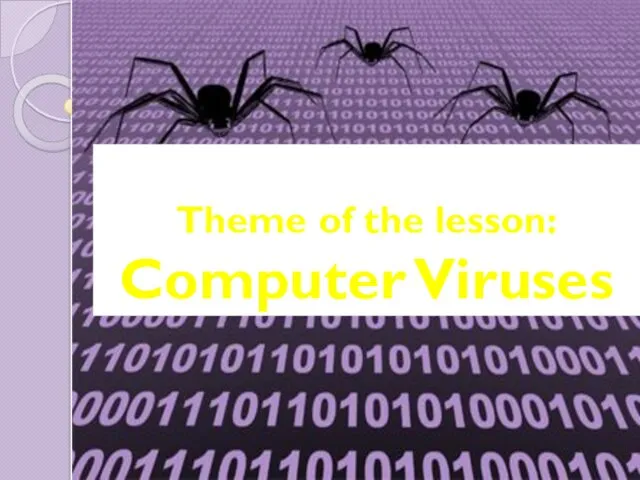 Theme of the lesson: Computer Viruses