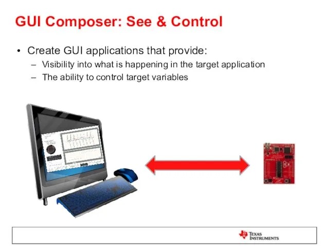 GUI Composer: See & Control Create GUI applications that provide: