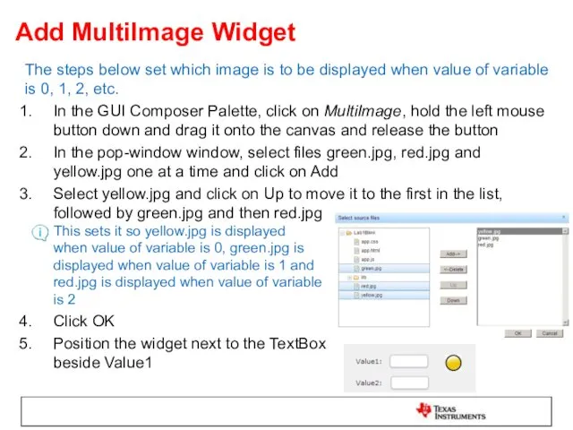 Add MultiImage Widget The steps below set which image is