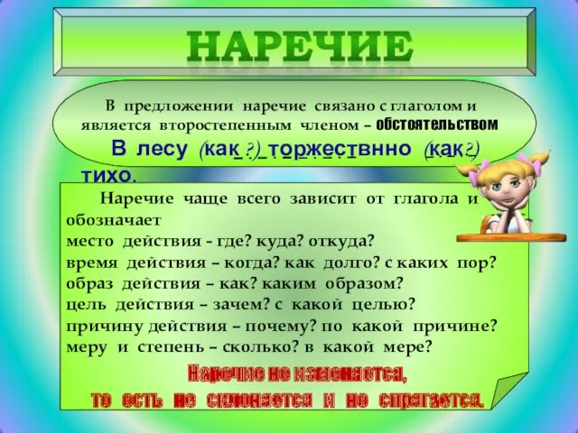 В предложении наречие связано с глаголом и является второстепенным членом