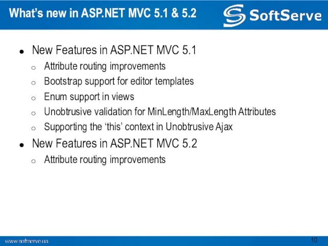 What’s new in ASP.NET MVC 5.1 & 5.2 New Features