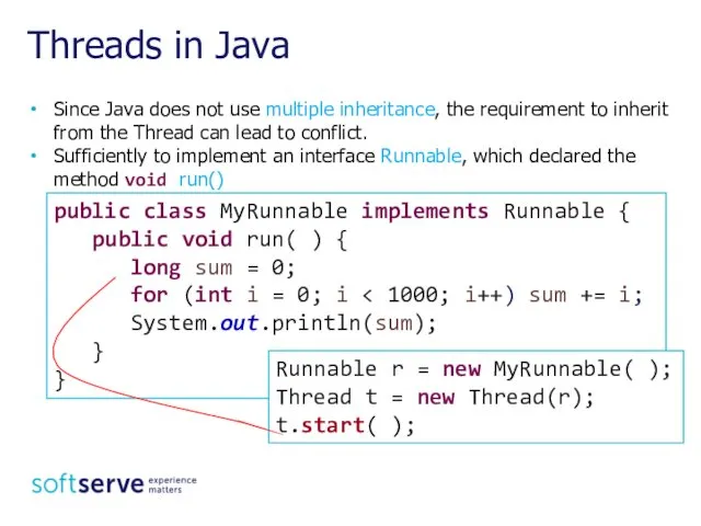Since Java does not use multiple inheritance, the requirement to