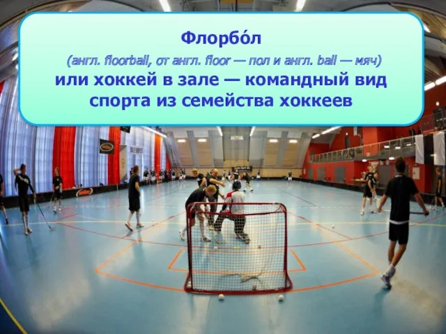 Флорбо́л (англ. floorball, от англ. floor — пол и англ.