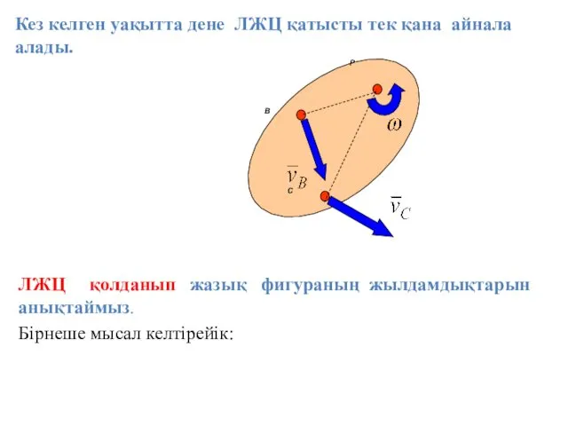 Кез келген уақытта дене ЛЖЦ қатысты тек қана айнала алады.