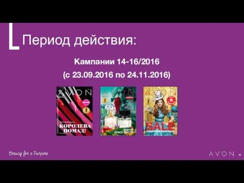 Период действия: Кампании 14-16/2016 (с 23.09.2016 по 24.11.2016)