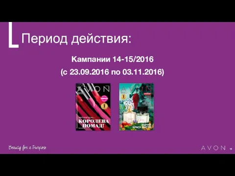 Период действия: Кампании 14-15/2016 (с 23.09.2016 по 03.11.2016)