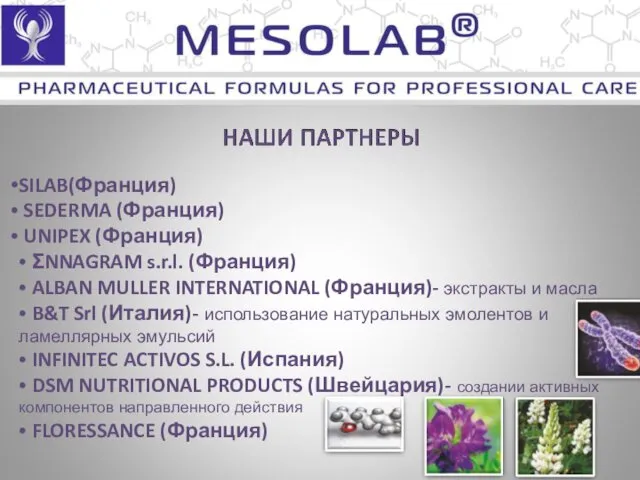 SILAB(Франция) SEDERMA (Франция) UNIPEX (Франция) • ΣNNAGRAM s.r.l. (Франция) •