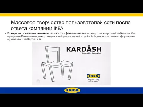 Массовое творчество пользователей сети после ответа компании IKEA Вскоре пользователи