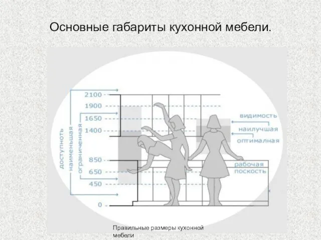 Основные габариты кухонной мебели. Правильные размеры кухонной мебели